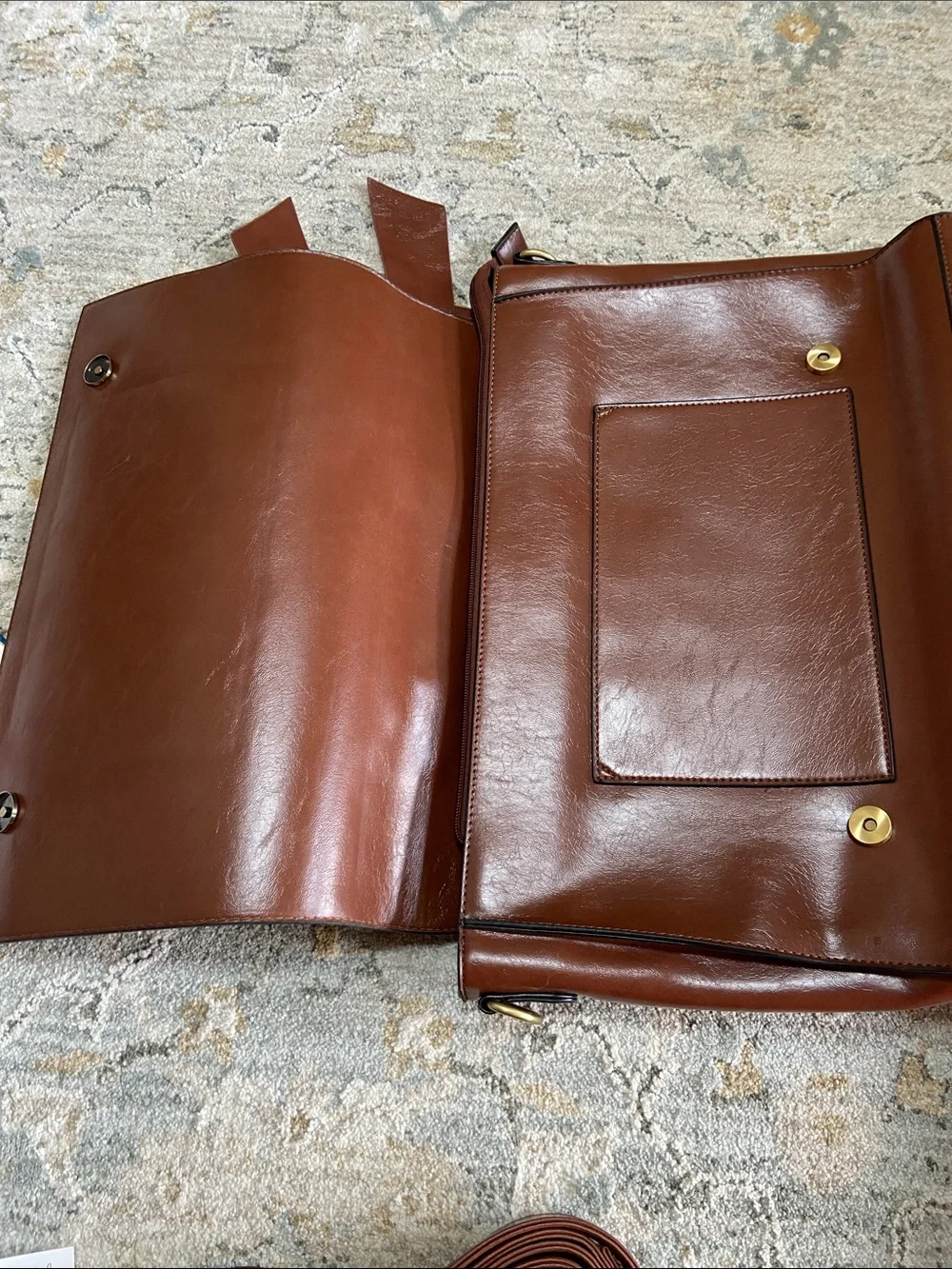 Walasa Leather Pocket Full of Sunshine Messenger Bag with Decorative Bow Accent